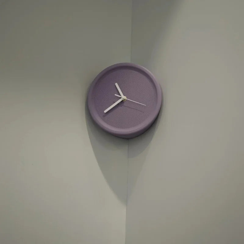 Ins Quiet Wall Clock 8inch Non-Ticking Punch-Free Corner Wall Clock Wall Decor Bedroom Technology Luxury Art Home Decoration-Letifly Lights and Decor
