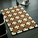 Vintage Tufting Geometric Bathroom Mat Soft Tufted Maillard Bedroom Carpet Bedside Rug Floor Non Slip Pad Aesthetic Home Decor-Letifly Lights and Decor