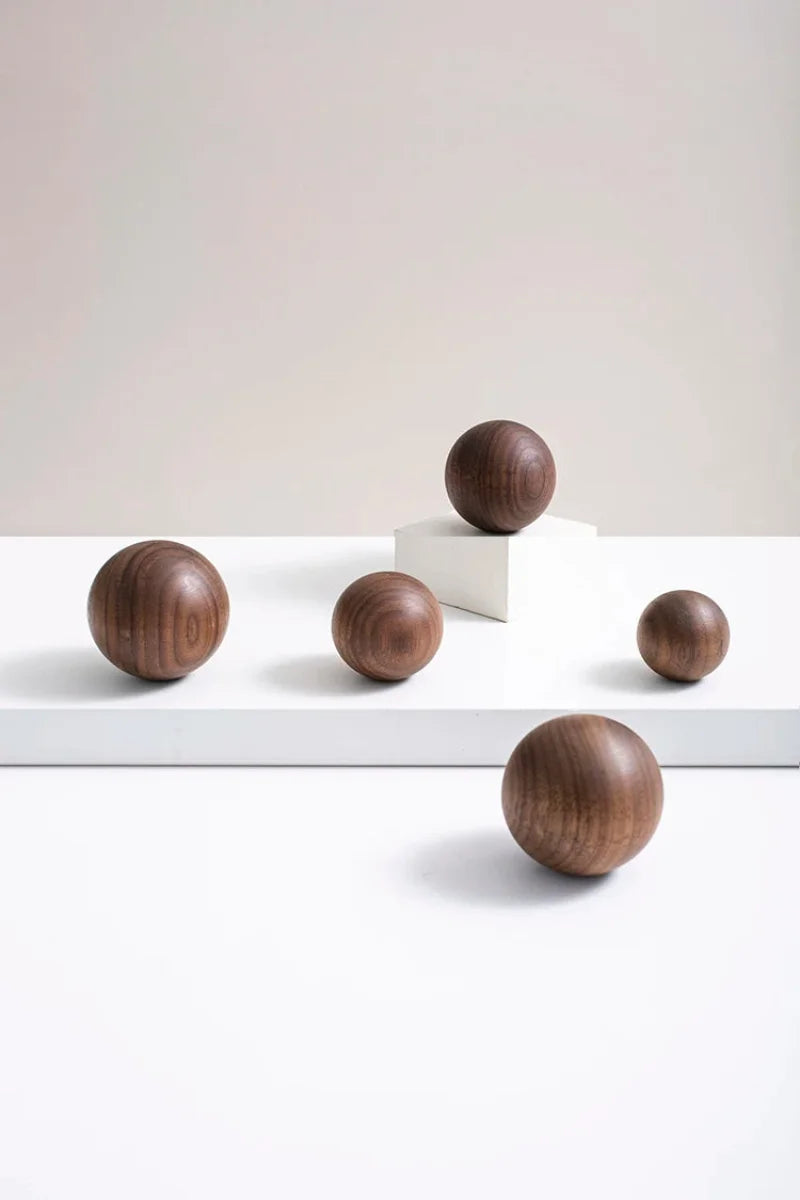 Ball Knob Drawer Pulls Natural Walnut / Ash / Beech Decor Ball Kitchen Cabinet Handles Simple Wooden Furniture Hardware-Letifly Lights and Decor