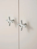 Letifly Lights & Decor - Crossbeam Brass Knobs - Sculptural Brass Cabinet Knobs Cross Shape Antique Gold Black Polished Chrome Hardware