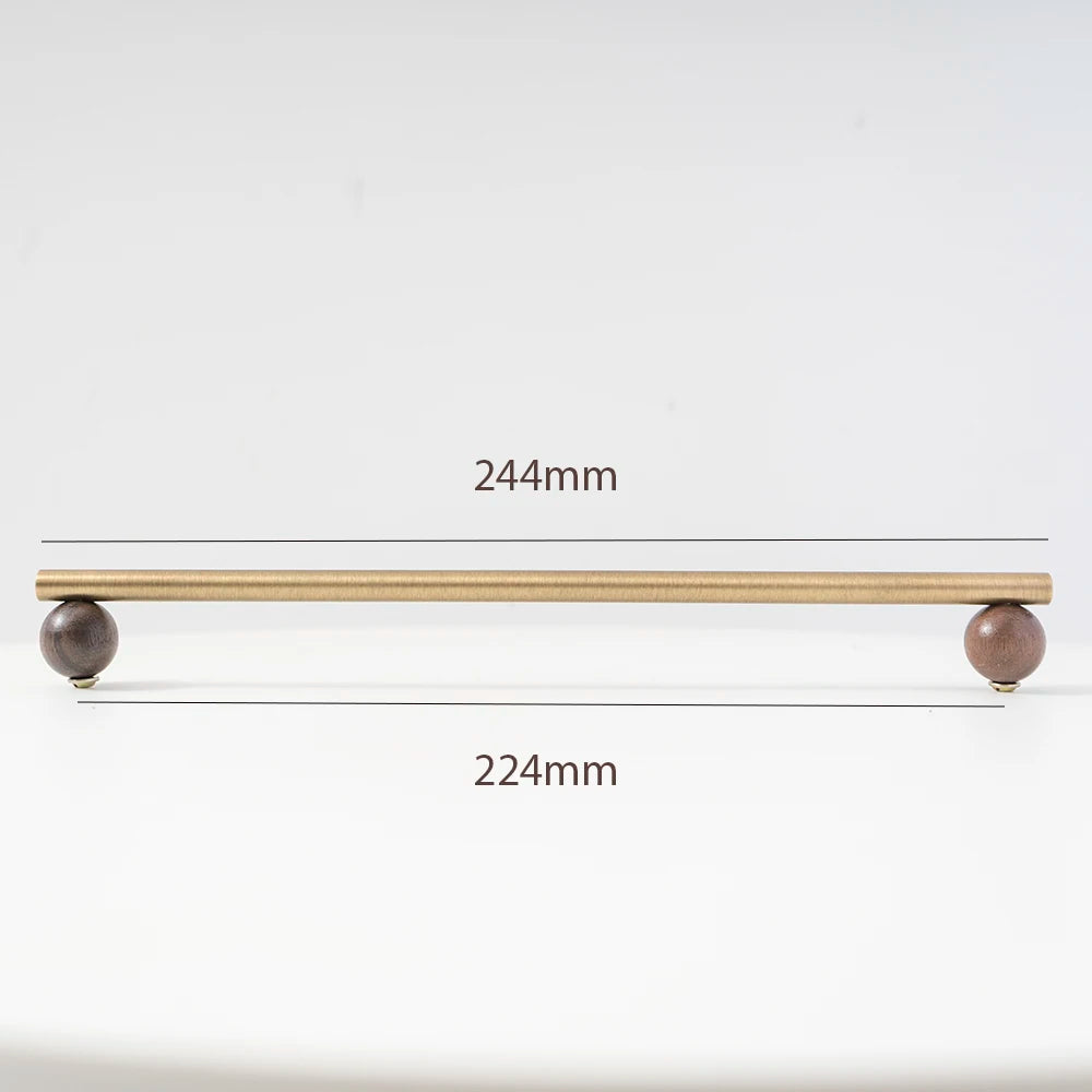 Bronze Brass + Walnut Wood Cabinet Handle and Knob Drawer Knobs T Bar Bedroom Kitchen Cupboard Hardware / Drawer Handles-Letifly Lights and Decor