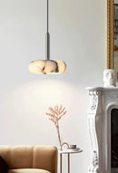 Eclipse Mini Pendant Lamp Luxury Black Round Natural Stone Pendant Lamp High-end Bedroom Bedside LED Chandelier Living room Decoration Home Hanging Lights