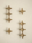 Letifly Lights & Decor - Crossbeam Brass Knobs - Sculptural Brass Cabinet Knobs Cross Shape Antique Gold Black Polished Chrome Hardware