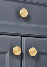 Brass Swirl Design Furniture Knobs Gold Single Hole Pulls Modern Wardrobe Kitchen Cabinet Bar Dresser Drawer Handles-Letifly Lights and Decor