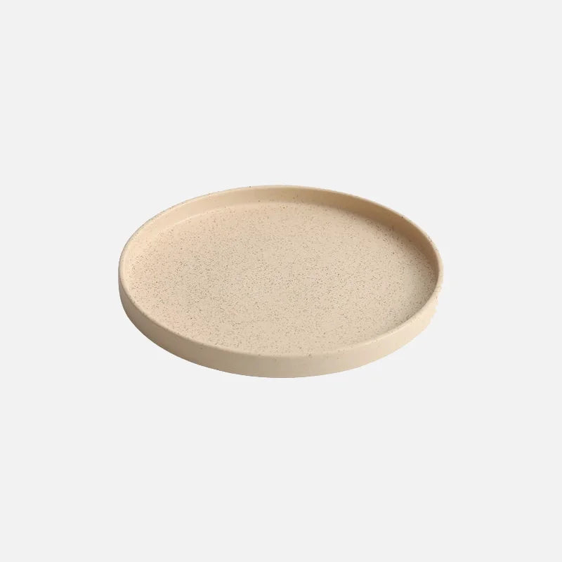 Speckled ceramic dinner plate warm sand color minimalist rustic modern tableware plate