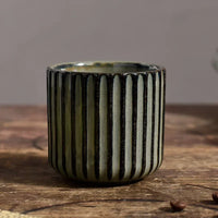 Ceramic ribbed retro tea cup hand-glazed Japanese style coffee wine mug