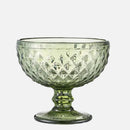 1 PC Vintage Embossed Solid Colored Goblet 300ml 10oz Glasses Goblets Stemware Ice Cream Dessert Cocktail Glass Cup Table Decor-Letifly Lights and Decor