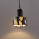 Carrara Eclipse Lamp Luxury Black Round Natural Stone Pendant Lamp High-end Bedroom Bedside LED Chandelier Living room Decoration Home Hanging Lights