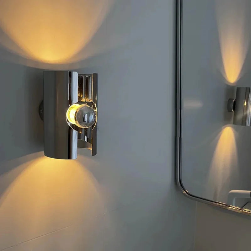 Letifly Lights & Decor - Chrome Nebula Sconce - Modern Chrome Wall Sconce Glass Orb Bauhaus Style Ambient Lighting