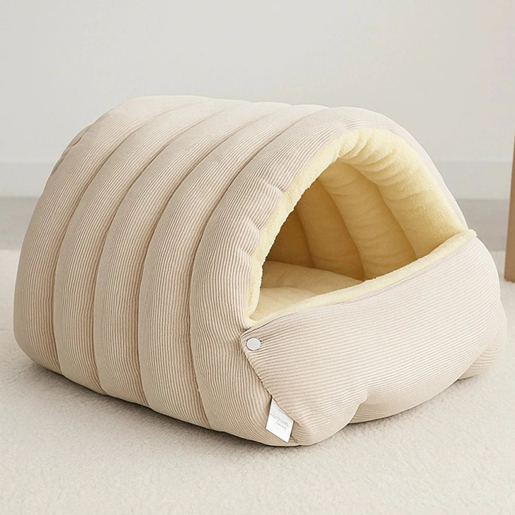 Letifly Lights & Decor - Cloud Nest Pet Bed - Plush Cat Cave Bed Soft Warm Pet House with Detachable Cushion