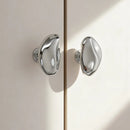 Letifly Lights & Decor - Molten Pebble Cabinet Knob - Sculptural Metal Cabinet Hardware in Brass Chrome and Satin Nickel
