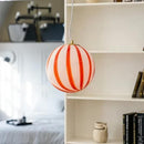 Pendant Light Striped Glass Globe Red Green Whimsical Modern Retro