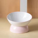 Elevated Ceramic Cat Bowl, Raised Slow Feeder for Cats & Small Dogs, Anti-Choking Neck Guard, Multiple Colors, Non-Slip Bowl-Letifly Lights and Decor
