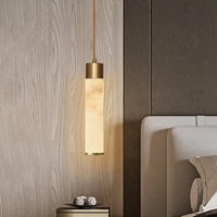 Modern Copper Light Luxury Pendant Lamp Marble Bedside Bedroom Hotel Dining Room Kitchen Stone Hallway Hanging Lighting Led-Letifly Lights and Decor