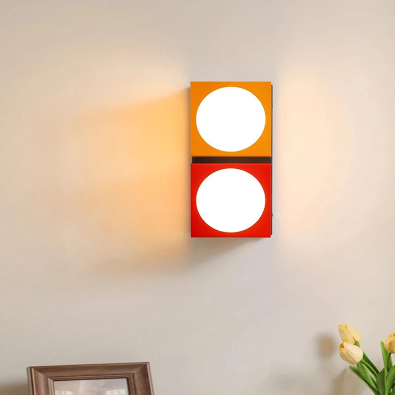 Memphis Bedroom Bedside Wall Lamps Red Yellow Glass Ball Lamp LED Modern Color Dopamine Living Room Corridor Aisle Wall Lights-Letifly Lights and Decor