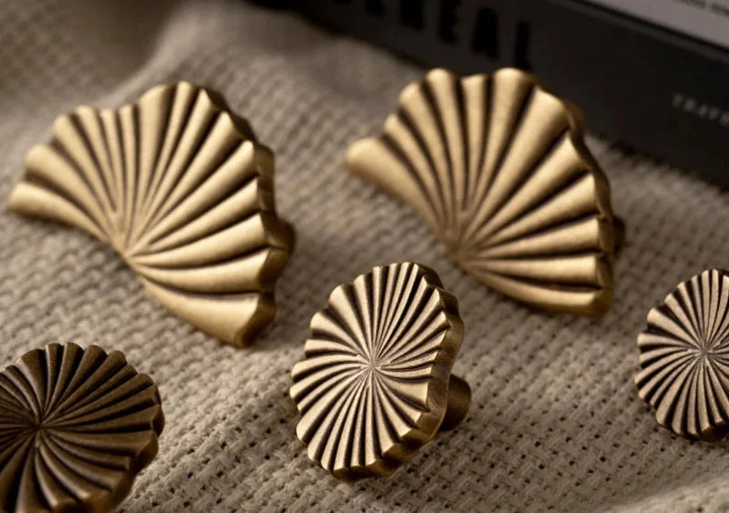 SBrass Cabinet Pulls Cup Flat Vintage Drawer Pulls Kitchen Cupboard Bathroom Dresser Cabinet Knob Hardware Antique Brass Handles-Letifly Lights and Decor