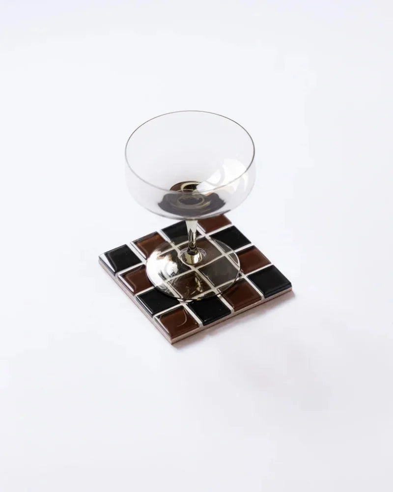 Glass Tile Coaster Drink Mosaic Coaster Square Coaster Colorful Home Decor Housewarming Gift Birthday Gifts-Letifly Lights and Decor