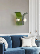 Letifly Lights & Decor - Verdant Curve Wall Sconce - Textured Glass Wall Sconce Curved Design Mid Century Modern Ambient Lighting
