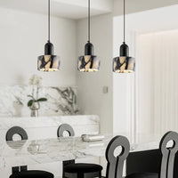 Carrara Eclipse Lamp Luxury Black Round Natural Stone Pendant Lamp High-end Bedroom Bedside LED Chandelier Living room Decoration Home Hanging Lights