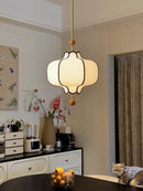 Retro Fabric Lampshade Pendant Light Japan Circular LED for Room Dining Table Apartment Wooden Ball Lighting Fixtures E27-Letifly Lights and Decor