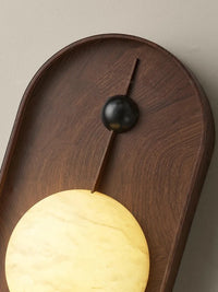 Marble Wall Lamp Sculptural Wood Frame Minimalist LED Japanese Modern Indoor Accent Lighting