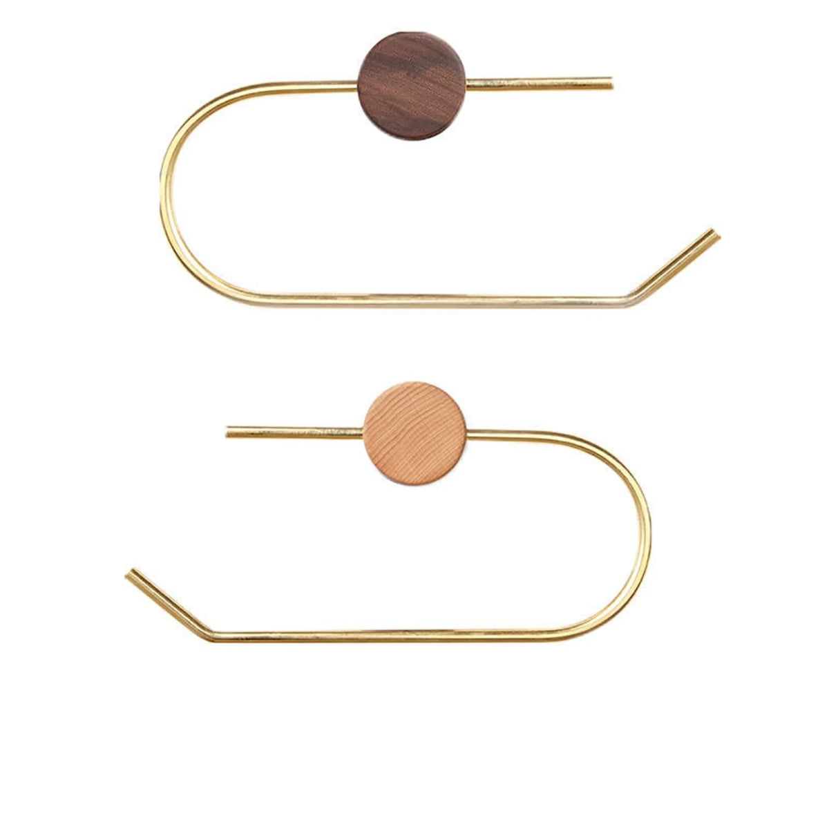 Wood Toilet Paper Holder No Drill Kitchen Storage Brass Towel Hanger Bathroom Accessories Self-Adhesive Wall Mounted Tissue Rack-Letifly Lights and Decor