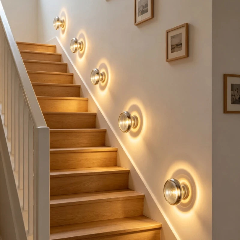 Modern Grey Glass LED Wall Lamp Gold Aluminium Mini Wall Light Fixtures For Indoor Stairs Bedside Parlor Atmosphere-Letifly Lights and Decor