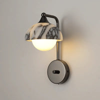Orion Marble Sconce Black marble wall sconce alabaster stone modern luxury bedroom wall light