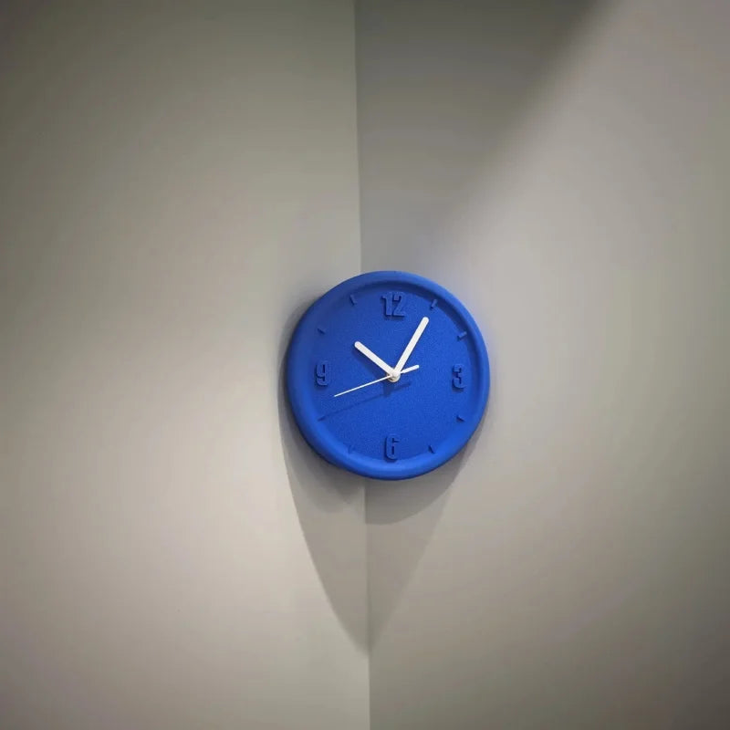 Ins Quiet Wall Clock 8inch Non-Ticking Punch-Free Corner Wall Clock Wall Decor Bedroom Technology Luxury Art Home Decoration-Letifly Lights and Decor