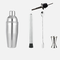 5-Piece Stainless Steel Cocktail Shaker set 700ml Bartender Kit Cocktail Tools Set Cocktail Shaker-Letifly Lights and Decor