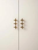 Letifly Lights & Decor - Crossbeam Brass Knobs - Sculptural Brass Cabinet Knobs Cross Shape Antique Gold Black Polished Chrome Hardware