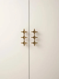 Letifly Lights & Decor - Crossbeam Brass Knobs - Sculptural Brass Cabinet Knobs Cross Shape Antique Gold Black Polished Chrome Hardware