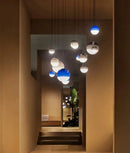 Modern Creative Colored Glass Ball LED Chandelier Restaurant Living Room Bedroom Hotel Art Pendant Lamp Home Decor Light Fixture-Letifly Lights and Decor