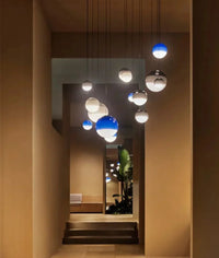 Modern Creative Colored Glass Ball LED Chandelier Restaurant Living Room Bedroom Hotel Art Pendant Lamp Home Decor Light Fixture-Letifly Lights and Decor