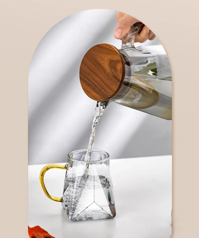 Cold water kettle made of high borosilicate glass for household hospitality, with a large capacity for cold boiled water-Letifly Lights and Decor