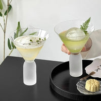 Creative Cocktail Glasses Cups Frosted Handle Glass Cups High-foot Martini Glass Cup Simple Dessert Cold Drink Cup Kitchen Tools-Letifly Lights and Decor