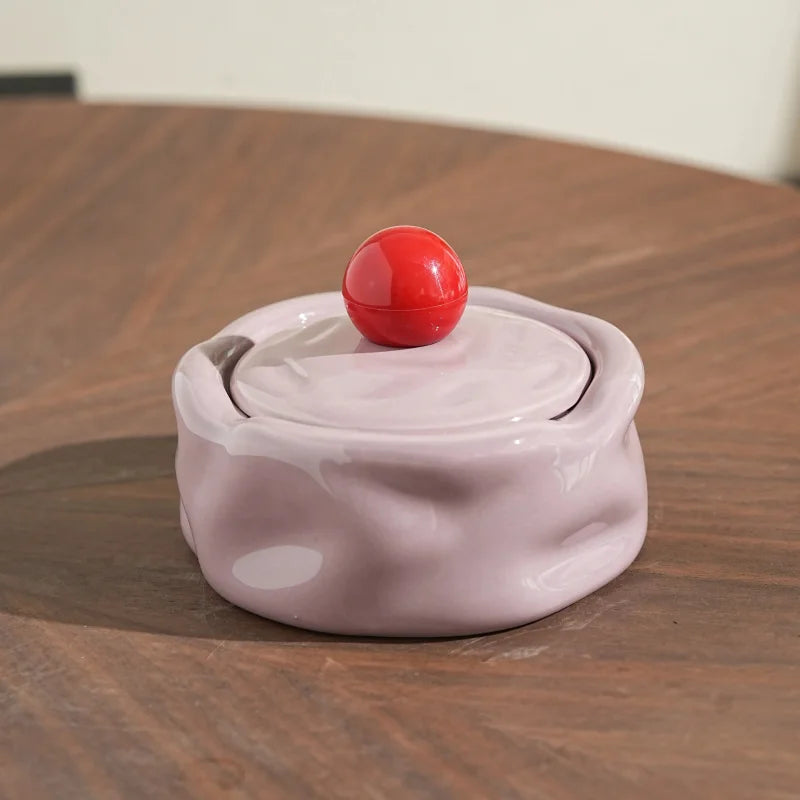 Colorful Ceramic Ashtray Living Room Desktop Fly Ash Storage Box Irregular Circular Ashtray Home Decoration Accessories Ashtray-Letifly Lights and Decor