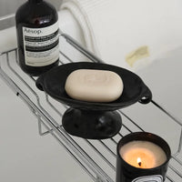 1Pc Ceramic Double-Ear Soap Dish, Vintage Double-Ear Soap Dish with High Stand, Suitable for Home Decoration, Bathroom Soap Storage, Kitchen Storage, Entryway Jewelry Storage, Gift Giving-Letifly Lights and Decor