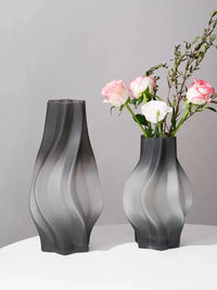 Luxury Nordic Minimalist Style Frosting Glass Vase Classic Home Living Room Decoration Stand For Flowers Decorative Vases Modern-Letifly Lights and Decor