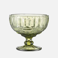1 PC Vintage Embossed Solid Colored Goblet 300ml 10oz Glasses Goblets Stemware Ice Cream Dessert Cocktail Glass Cup Table Decor-Letifly Lights and Decor