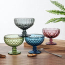 1 PC Vintage Embossed Solid Colored Goblet 300ml 10oz Glasses Goblets Stemware Ice Cream Dessert Cocktail Glass Cup Table Decor-Letifly Lights and Decor