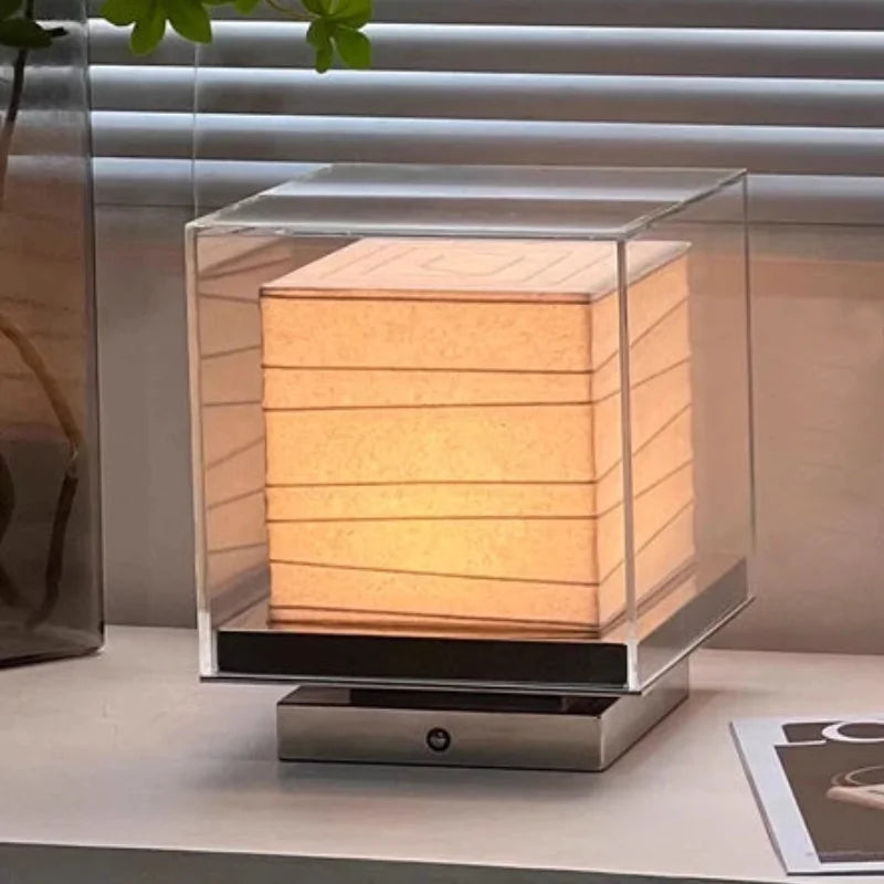 Nordic Minimalist Wabi Sabi Rice Paper Table Lamp Living Room Bedroom Home Decor Indoor Lighting Study Bedside Reading Light-Letifly Lights and Decor