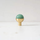 Tinyhob Natural Green Marble Brass Furniture Knob with Plate / Handles for Cabinets and Drawers Knobs Wardrobe Pulls-Letifly Lights and Decor