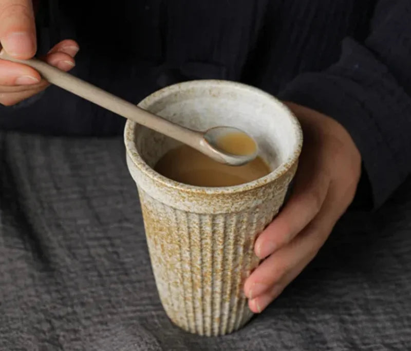 Ceramic Coffee Cup Vertical Stripe Mug