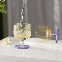 Colored Glass Dessert Coupe Jelly Style Translucent Stem Ice Cream Cup Modern Tableware