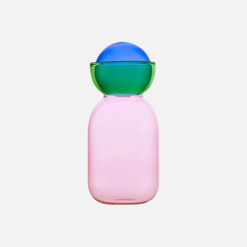Colorful borosilicate glass water jug and cup set high temperature resistant modern colorful drinkware kitchen table pitcher with lid