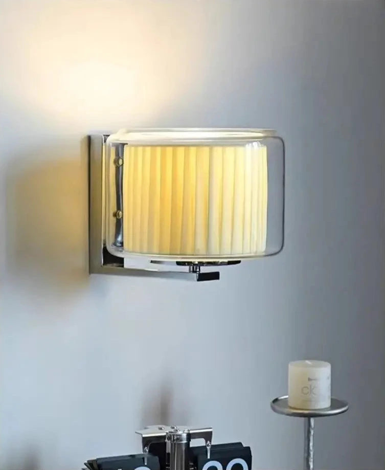 Medieval Bauhaus Bedroom Bedside Wall Lamps Fabric Glass Lamp LED Spanish Light Luxury Living Room Corridor Aisle Wall Lights-Letifly Lights and Decor