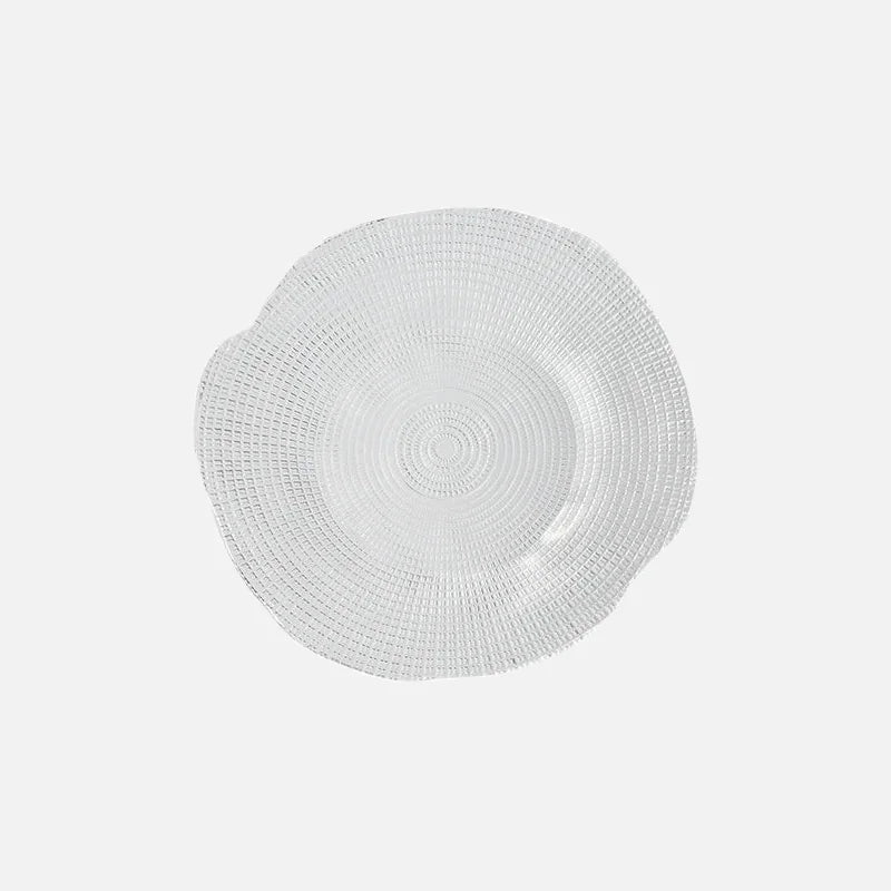Creative Transparent Glass Western Food Plate Kitchen Tableware Living Room Home Coffee Table Dried Fruit Snacks Display Tray-Letifly Lights and Decor