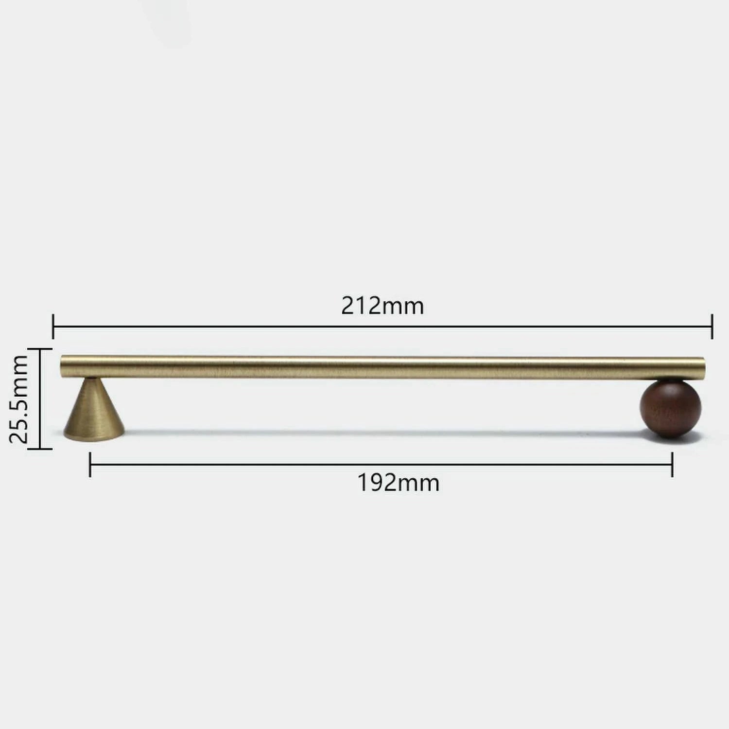 Bronze Brass + Walnut Wood Cabinet Handle and Knob Drawer Knobs T Bar Bedroom Kitchen Cupboard Hardware / Drawer Handles-Letifly Lights and Decor