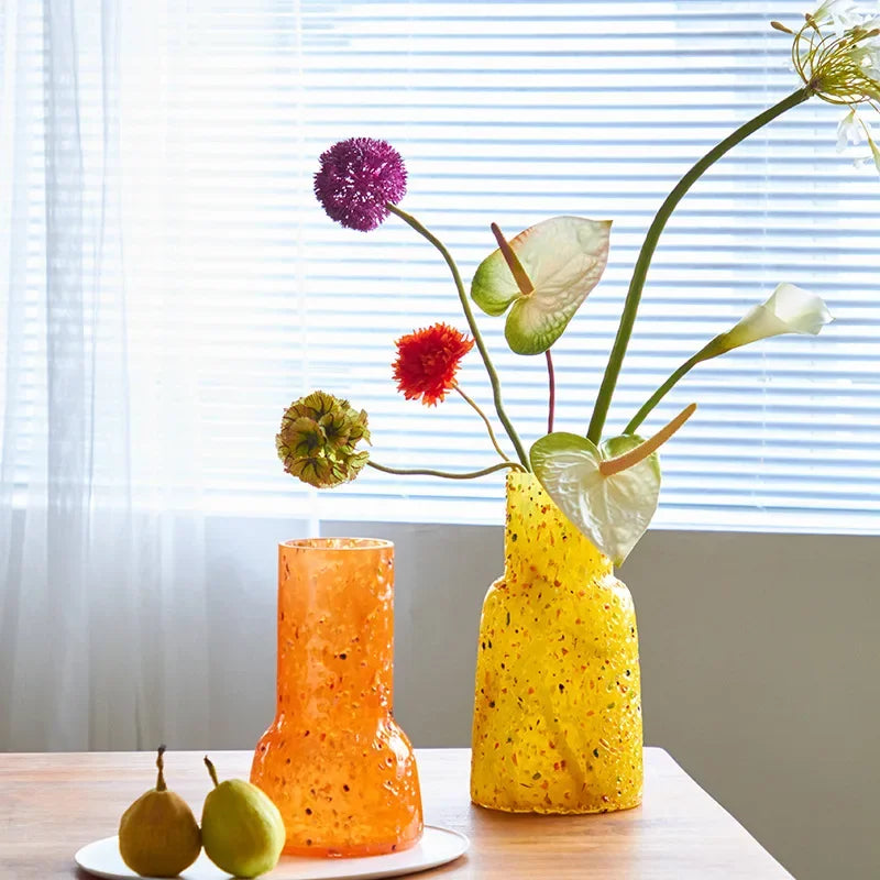 Glass Vase Color Irregularity Hydroponic Vessel Flower Vase Floral Arrangement Terrarium Home Decoration Accessories